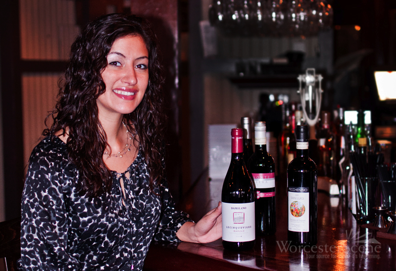 Katie with the Damilano Lecinquevigne Barolo at the Citizen Wine Bar in Worcester