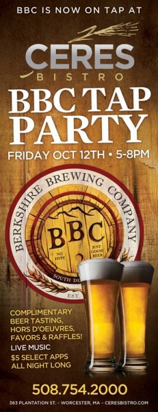 Berkshire Brewing Company Tap Party at Ceres Bistro
