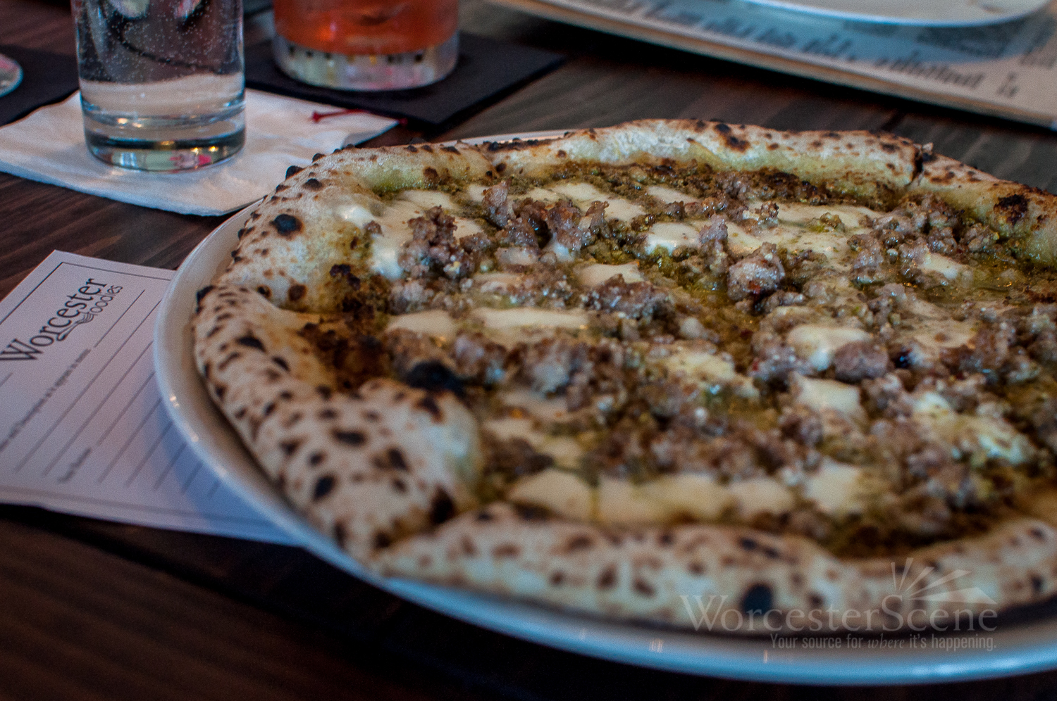 Pistachio Pizza from Volturno Pizza on Shrewsbury Street in Worcester, MA