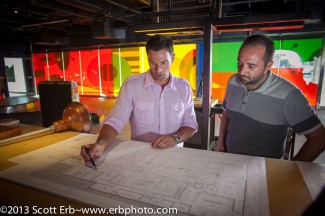 Niche Hospitality owner, Michael Covino, showing the plans for Mezcal, set to open in November 2013.