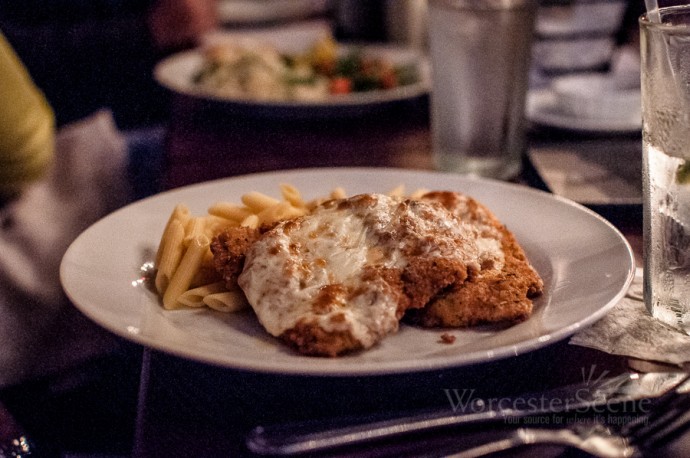 Pollo alla Parmigiana from  from Mare E Monti Trattoria on Wall Street in Worcester, MA