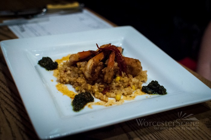 Shrimp and chorizo risotto from Mezcal Tequila Cantina on Major Taylor Boulevard in Worcester