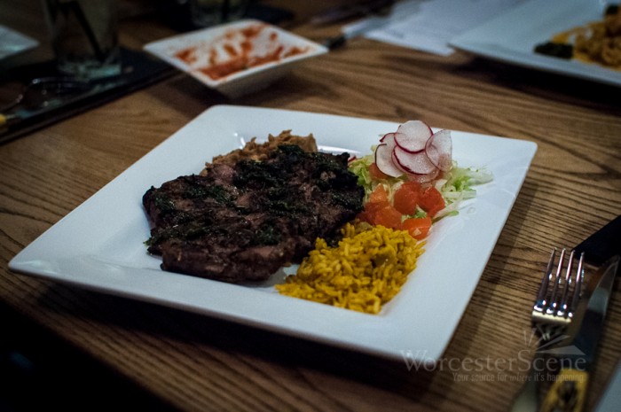 Traditional Carne Asada from Mezcal Tequila Cantina on Major Taylor Boulevard in Worcester