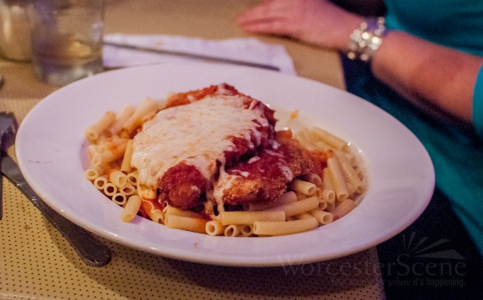 Chicken Parmagiana from Rosalina's Kitchen on Hamilton Street in Worcester, MA