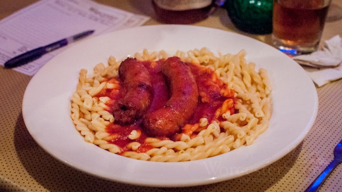 Gemelli and Sausage from Rosalina's Kitchen on Hamilton Street in Worcester, MA