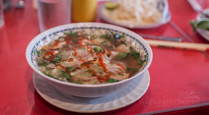 traditional pho - chicken noodle soup style from Dalat Restaurant on Park Avenue in Worcester, MA