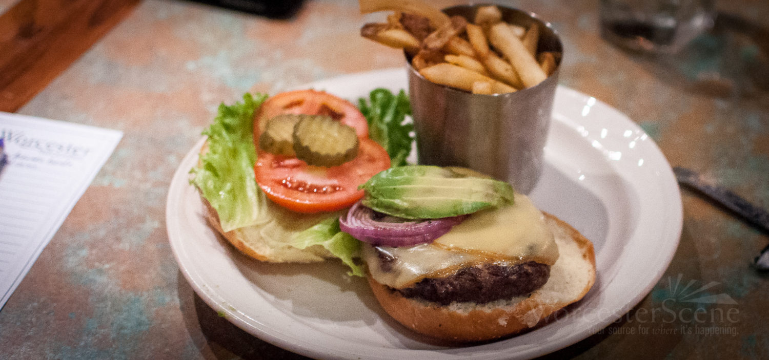 Avocado Gouda Burger from O'Connor's on West Boylston Street in Worcester, MA