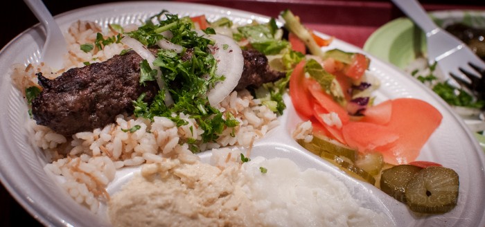 Beef Shawarma Plate from Bay State Shawarma on Water Street in Worcester, MA