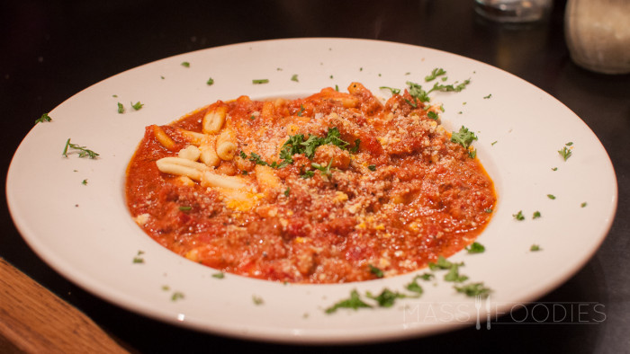 Cavatelli Bolognese from La Cucina on Hamilton Street in Worcester, MA