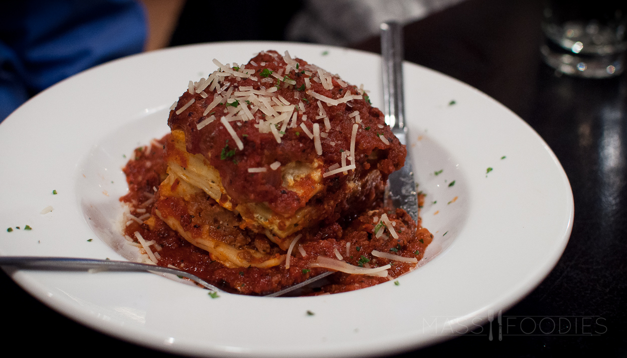Homemade Lasagna from Compass Tavern on Harding Street in Worcester