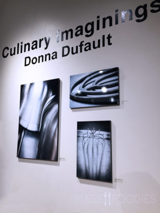Selections of works by Donna Dufault on display for Culinary Imaginings at the Worcester's Center for Crafts.