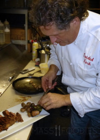 Chef Jay Powell of Twisted Fork in Cherry Valley shown preparing a meal.