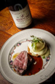 Coffee-rubbed Wagyu beef with local porter molasses, poached egg in hollandaise sauce on top of a griddled crumpet (Taken by Erb Photography for Mass Foodies).