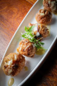 Chicken and Andouille beignets (Taken by Erb Photography for Mass Foodies).