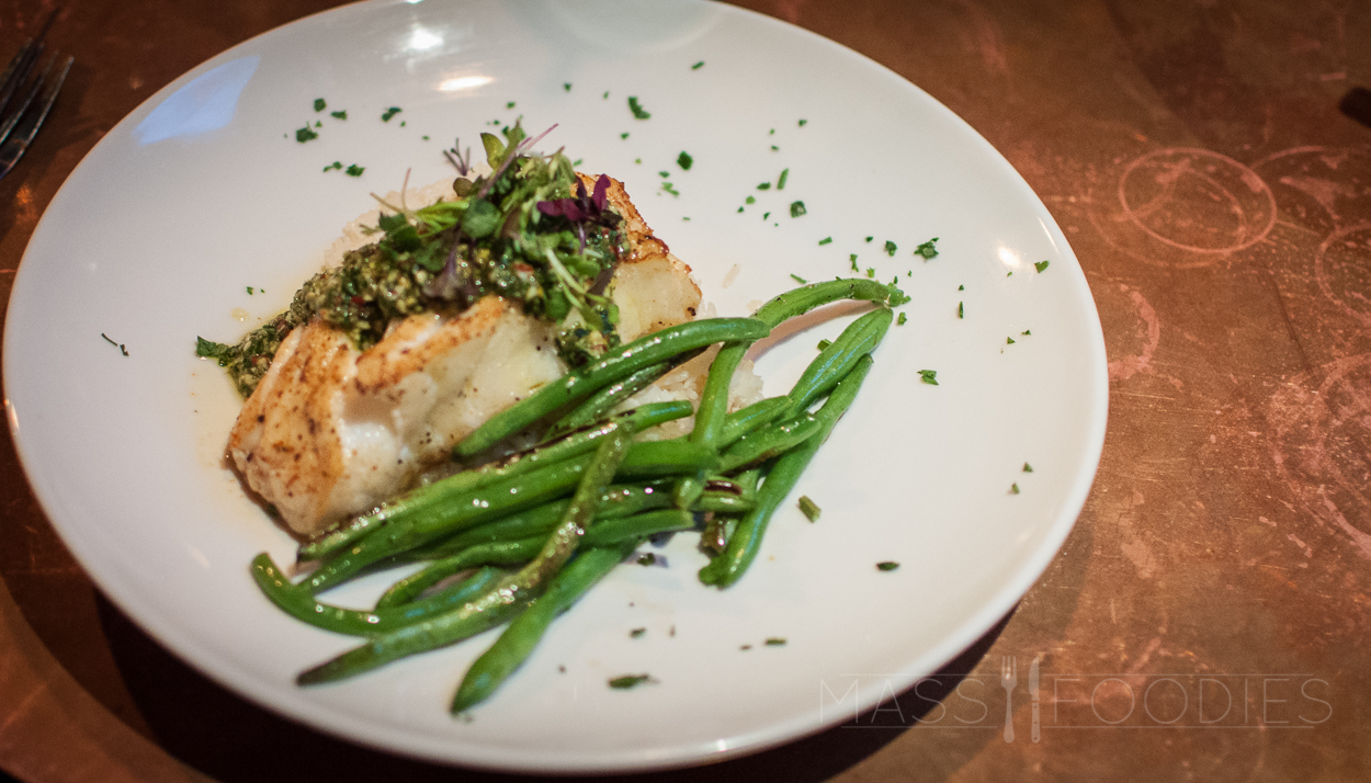 The Pan Seared Sea Bass from The Hangover Pub on Green Street in Worcester, MA
