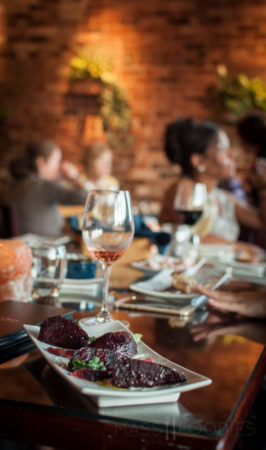 Roasted beets with creamy goat cheese, baby Kale and Blood Orange form Lock 50 on Water Street in Worcester, MA