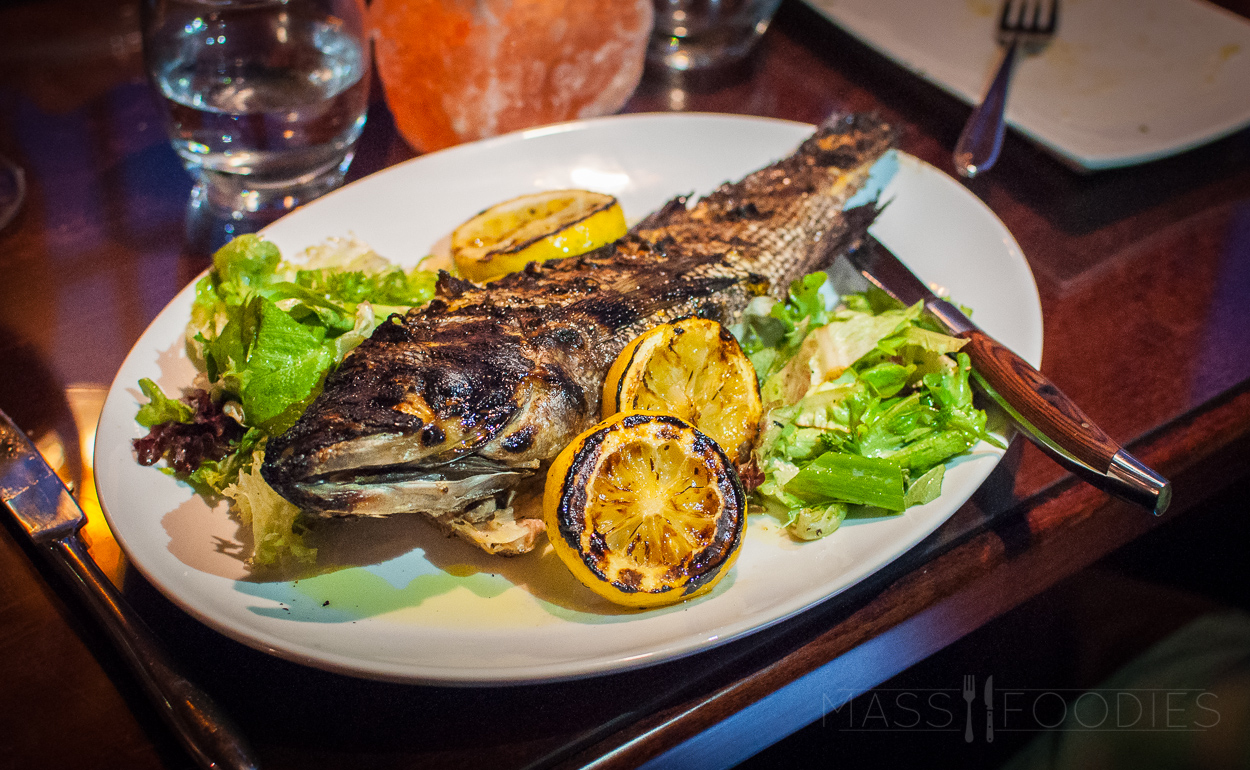 Whole Roasted Local Fish with Fresh Greens from Lock 50 on Water Street in Worcester, MA