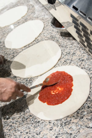 Preparing Pizzas from Dacosta's Pizza Bakery (Photo for Mass Foodies by Belisle Images)