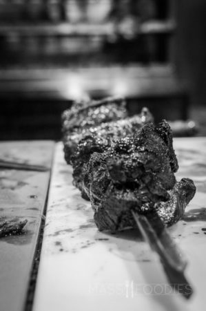 Carving meat from the skewer Terra Brasilis on Shrewsbury Street in Worcester, MA.