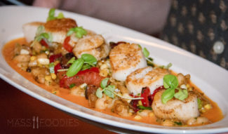 The Seared Scallops created by Mark Hawley in the kitchen at VIA Italian Table (Photograph by Alex Belisle)