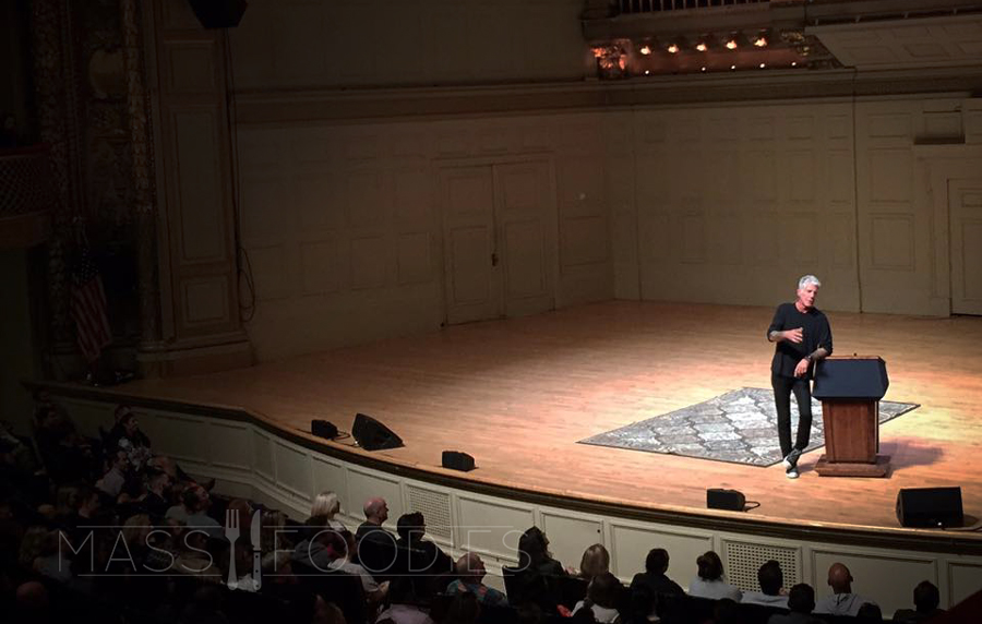 Anthony Bourdain kicking off his Hungry Tour at Boston Symphony Hall (Photo from Instagram)