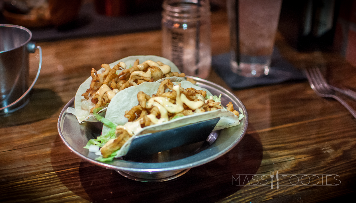 Fried Clam street tacos from Bootleggers Prohibition Pub on Chandler Street in Worcester, MA
