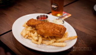 The Beer Battered Fish and Chips from Oak Barrel Tavern on Grove Street in Worcester, MA.