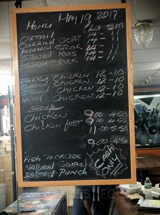 Chalkboard Menu at Homestyle Kitchen on Harrison Street in Worcester, MA