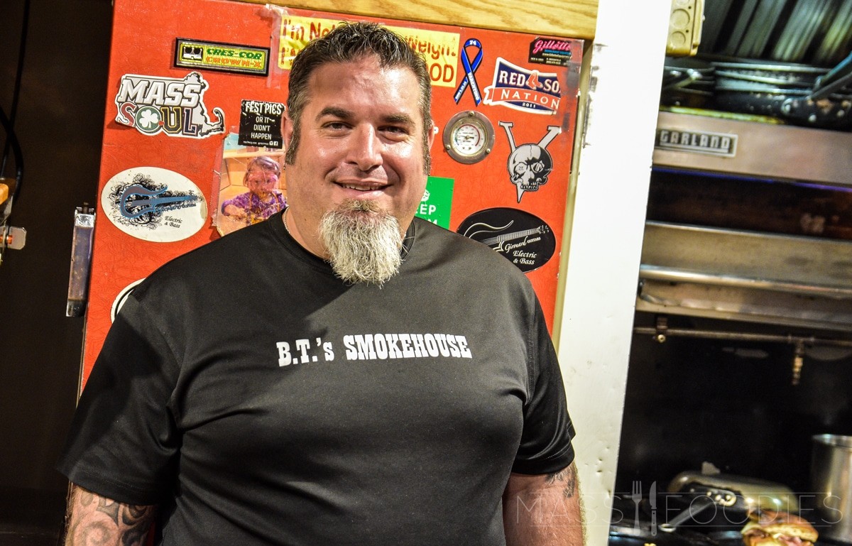 Brian Treitman at B.T.’s Smokehouse in Sturbridge, MA (Alex Belisle for Mass Foodies)