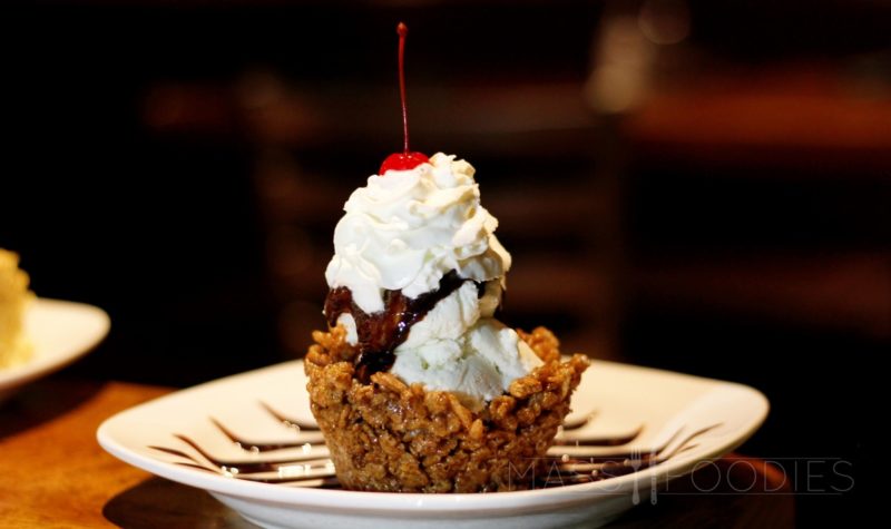 Cocoa Krispies bowl topped with vanilla ice cream, fudge, whipped cream and an inevitable cherry from The Chameleon on Shrewsbury Street in Worcester, MA