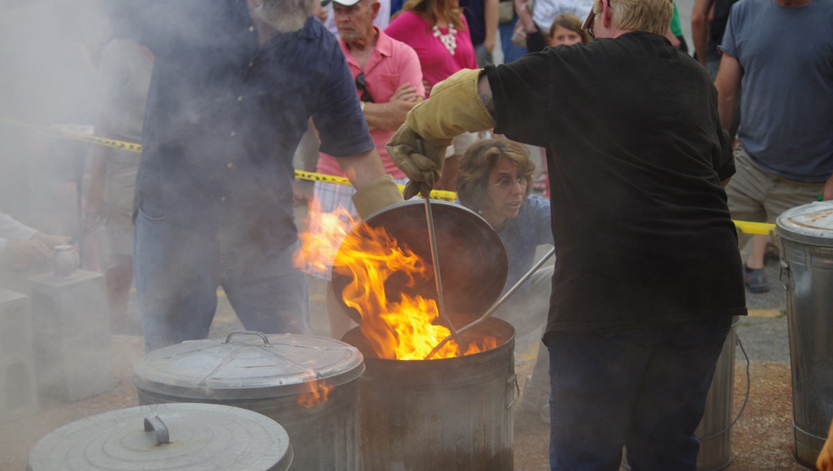Raku Fire at the Worcester Center for Arts and Crafts
