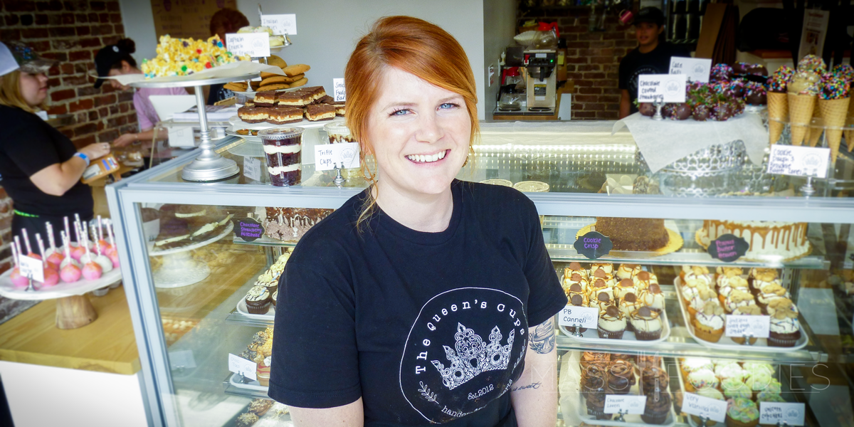 Renee King, the founder of The Queens Cups on Water Street in Worcester, MA