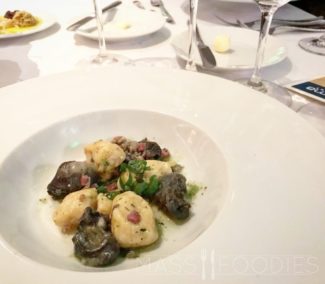 Sweet potato and ricotta gnocchi with pancetta and escargot from Sonoma in Worcester, MA.