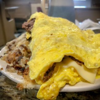 Carl’s famous omelets at Carl’s Oxford Diner in Oxford, MA.