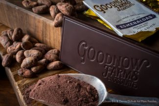Goodnow Farms’ Esmeraldas bar and cocoa powder from Ecuador (Erb Photography for Mass Foodies)